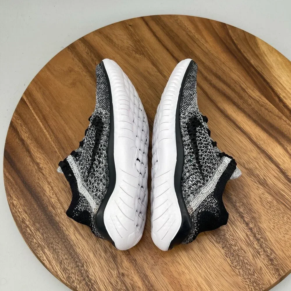 Nike Free RN Flyknit Shoes Womens Size 5 Black Oreo Running Comfort Walking Gym